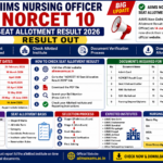 AIIMS Nursing Officer NORCET 10th Seat Allotment Result 2026 जारी, यहां देखें पूरा विवरण AIIMS NORCET 10 Seat Allotment Result 2026