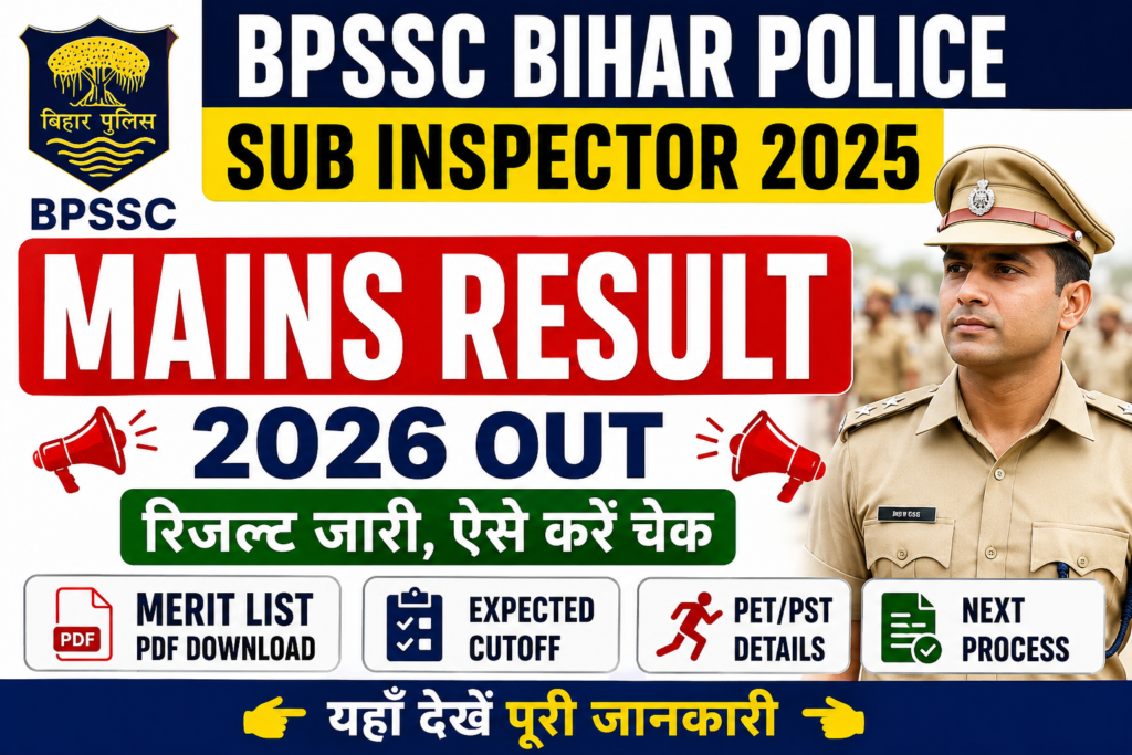 Bihar Police SI Mains Result 2026