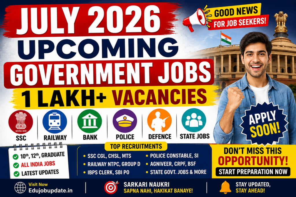 July 2026 Upcoming Government Jobs