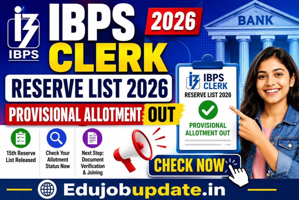 IBPS Clerk 15th Reserve List 2026