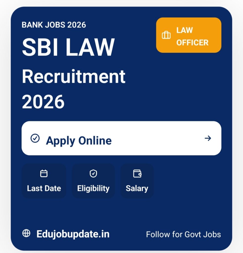 SBI Assistant Manager Law, Deputy Manager Law Online Form 2026