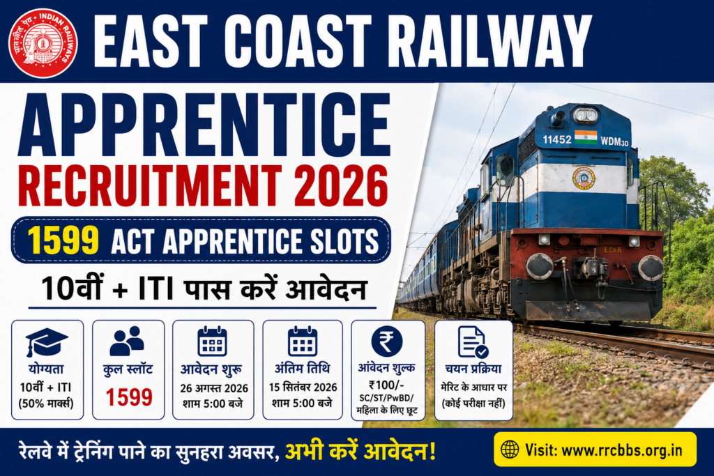 East Coast Railway Apprentice Recruitment 2026